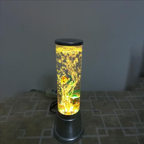 Lámpara sensorial de burbujas con forma de pez, burbujas arcoíris y peces luminosos. Lámpara de lava con luz ambiental for aliviar el estrés, concentrarse en el TDAH y decorar la oficina en casa.