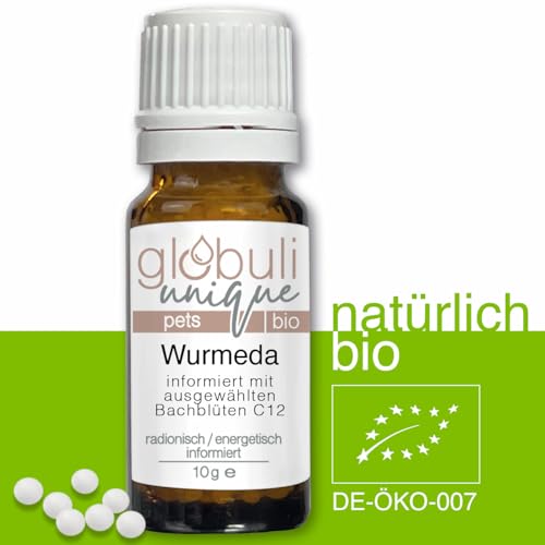 Wurmeda Bio Streukügelchen · Wurm Globuli für deine Tiere · bei Wurmbefall als Unterstützung bei Wurmkur oder vorbeugend · radionisch energetisch informiert in Deutschland · 10g · DE-ÖKO-007