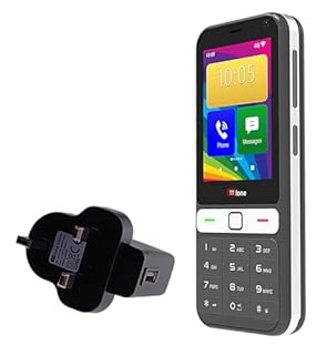 TTfone TT280 – Simple 4G Dual SIM Bar Phone with Android, 2.8" Touchscreen, Keypad, 2MP Camera, USB-C - Easy to Use Unlocked Mobile (with Mains Charger)