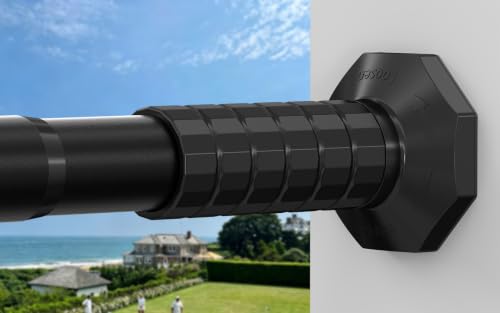 Tension Shower Curtain Rod 51-86" Heavy Duty No-Drill Rustproof White Black by ZOCONE - Used condition - US$23.84