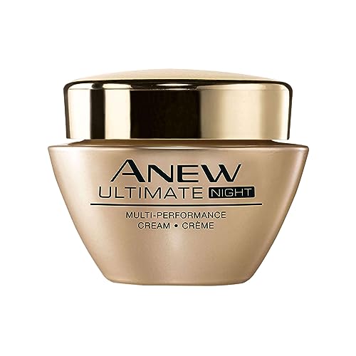 Avon Anew Ultimate Multi-Performance Night Cream, Anti-Aging Moisturizer with Celluvive Complex, Improves Skin Tone, Firms Face, Jawline & Neck, Reduces Fine Lines & Wrinkles, 1.7 oz