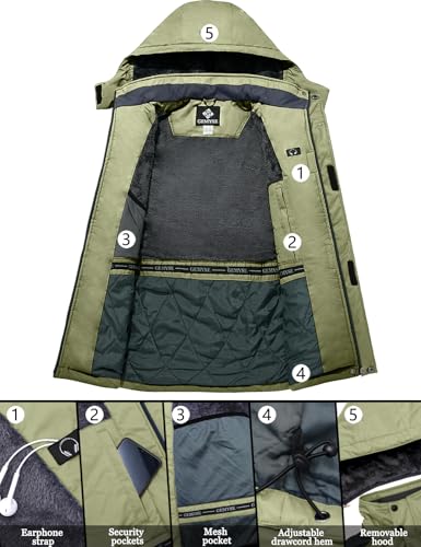 Image of GEMYSE Men's Winter Ski Jacket Waterproof Snow Coat with Detachable Hood