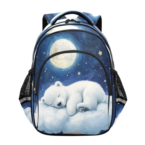 Emelivor Polar Bear Kids Backpack School Cute Bookbag Toddler Backpacks Daypacks Bag for Girls,M