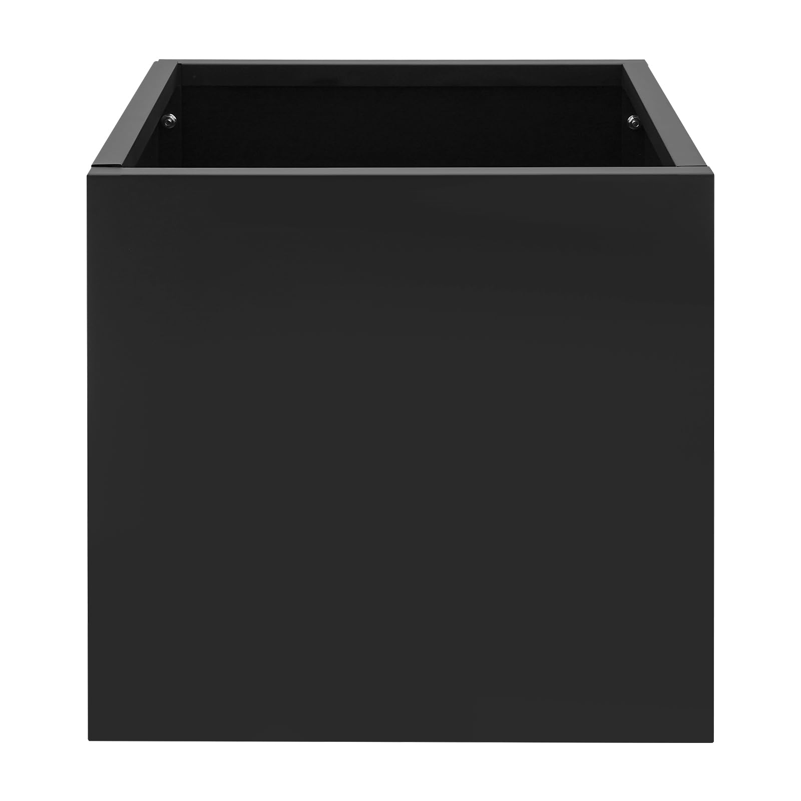 Macetero con guantes, jardinera de acero cuadrada, para interior y exterior, 50 x 50 x 50 cm (Negro)