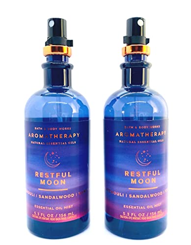 Bath & Body Works Aromatherapy Stress Relief Restfull Moon Pillow Mist, 5.3 Fl Oz, 2-Pack (Restfull Moon)
