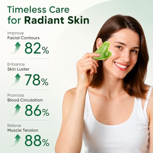Image of Grade A+ Pure Jade Gua Sha Tool for Face Massage, Jawline Sculpting & Lymphatic Drainage, Natural Jade Stone, Premium Travel-Friendly Rigid Gift Box