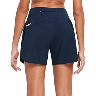 BALEAF Women’s 5″ Running Shorts with Liner Quick Dry High Waisted Athletic Gym Lined Shorts Workout Zipper Pocket