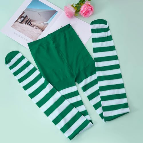 baotongle 2 Pairs Women's Nylon Striped Tights Striped Tights for Women Women's Stocking Hosiery3