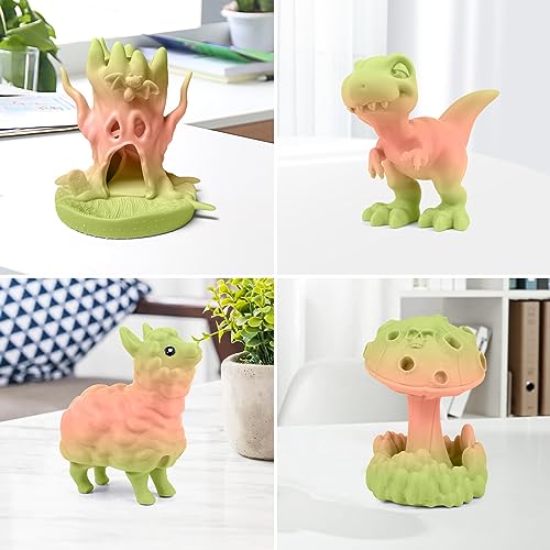 Image of iSANMATE PLA 3D Printer Filament, PLA Plus Filament 1.75mm, Fast Change Multicolor Rainbow PLA Filament, Pink, Candy Green 3D Printing Filament 1KG /2.2lb