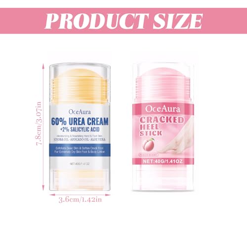Fusspflege Creme 2 Stück Anti-Cracking Fußcreme Feuchtigkeitsspendend und Risshemmend Foot Cream Stick, Urea Repair Plus Fußcreme Zur Linderung Extrem Trockener und Rissiger Füße – Bild 5