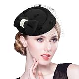 Diseño: Este sombrero fascinante decorado con un moño, perla falsa y velo, muy retro y elegante.