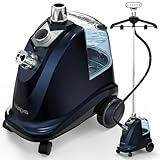 EVAIROAX 2200W Professional Standing Garment Steamer for Clothes, 90 Mins of Continuous Powerful Steam with 3L Water Tank, Pants Clip & Children's Clothing Hanger 998S Blue