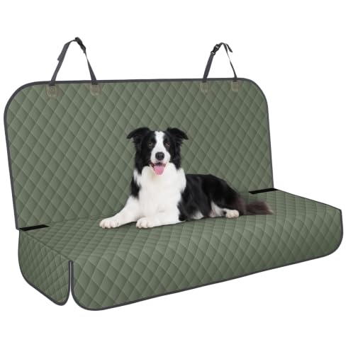 Image of Waterproof Dog Backseat Cover for Cars, Non-Slip Pet Seat Protector, Green | Backseat Cover Protects Seats From Dirt & Scratches. Universal Fit for Cars, Trucks & Suvs. Durable & Easy To Install.