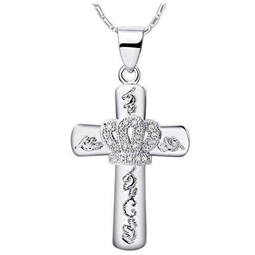 Collier de Croix blanc 18K anti-ternissement pendentif hypoallergénique