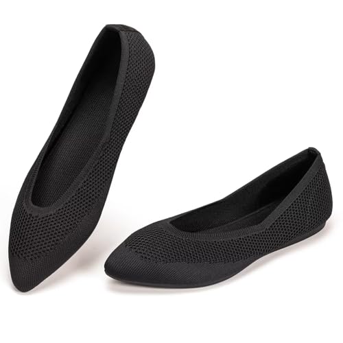 Image of Frank Mully Womens Pointed Toe Flats Knit Dress Shoes Comfort Women Shoes Softable