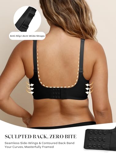 Image of Women V Neck Wireless Bra Full Coverage Comfort Jelly Strip Bras Supportive Seamless Bralette