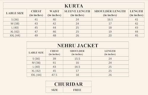 Image of KRAFT INDIA Men's Stylish Silk Kurta with Churidar & Nehru Jacket Set