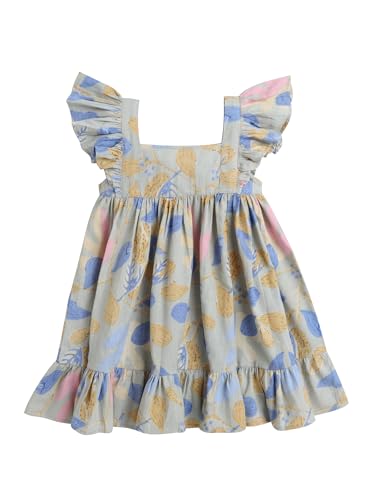 Image of The Magic Wand Printed Dresses for Kids Baby Girls, Fancy Stylish Knee Length One Piece Midi Frocks for Girls, Casual Dress for Summer Season