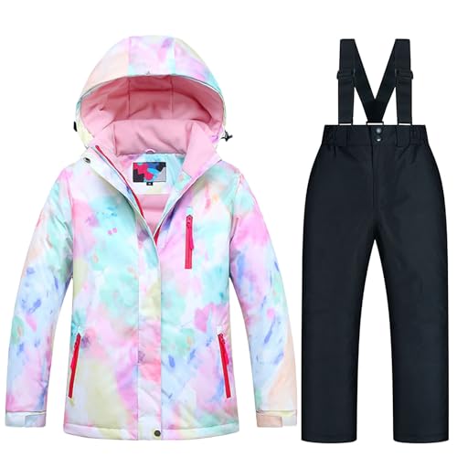 Kids Girls Boy Winter Bib Snow Pants And Jackets Toddler Girl Snowsuit Winter Coat Waterproof Outdoor Snowboarding (C, 9-10 Years)