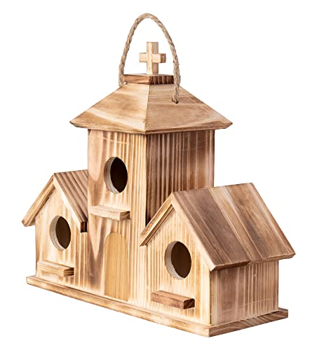 Coleba Bird Houses For Outside, Outdoor 3 Hole Bird House Room For 3 Bird Families Bluebird Finch Cardinals Hanging Birdhouse For Garden (3 Rooms) #TOP5
