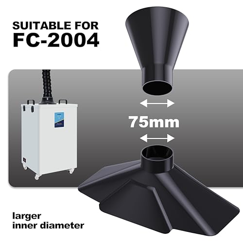 Image of Fumeclear FC-2004 Fume Extractor Silicone Hood 75mm Diameter, High Heat Resistance, Suitable for Laser Engraving and Soldering