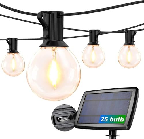 Guirlande Lumineuse Extérieur Solaire 7.62m Lepro G40 Blanc Chaud USB Étanche