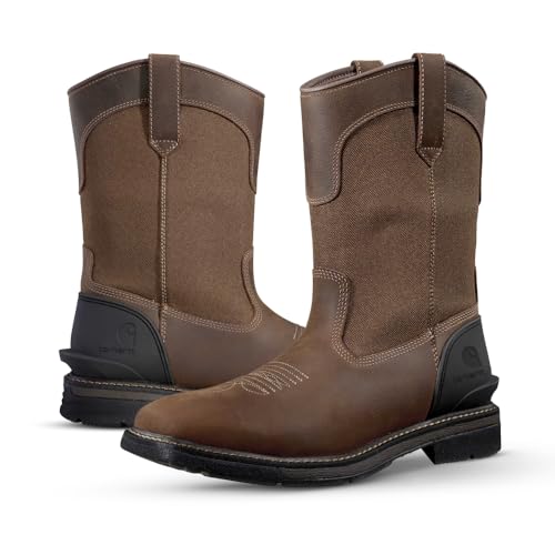 Image of Carhartt Men's Montana 11 inch Wellington Work Boots - Waterproof & Water-Resistant, Steel Toe & Soft Toe, Pull-On Square Toe