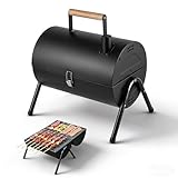 Huacan Holzkohlegrill mit Deckel und 2 pcs Kohleplatte, Edelstahl Kohlegrill Halter. BBQ Grillofen für Garten, Terrasse, Camping 41.5 * 32 * 43cm