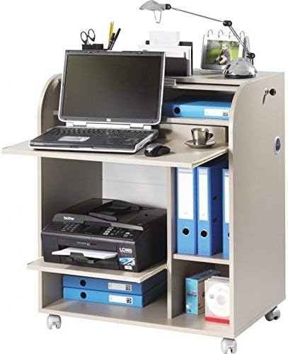 SIMMOB must095tp217 Must Rolling Computer Desk Wood 53.2 x 79.2 x 37 cm