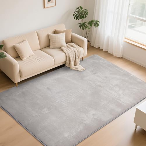 カーペット ラグマット 160CM*200CM 滑り止め付 厚み 洗えるラグ 抗菌 防臭ふわっとした手触り 防音絨毯 正方形 約2畳 Bestome ライトグレー