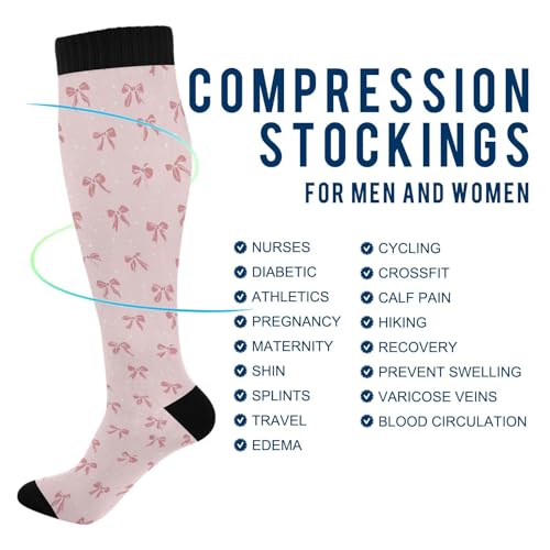 Image of Wusikd Heartbeat Symbol Compression Socks for Women and Men Circulation Black Long Socks for Athletic Running 1