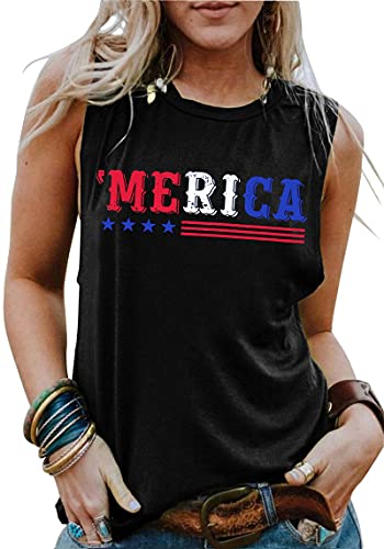 American Flag Tank Tops Tee Shirt Women Patriotic Shirt Usa Flag Sleeveless T-Shirt 4Th Of July Tee Tops #TOP6