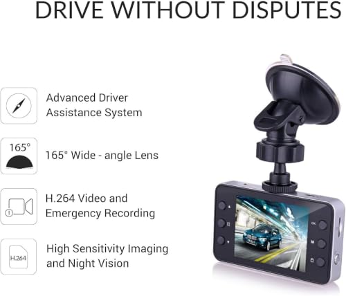 Image of DDLC 3MP 1080P Full HD Dashcam Smart Car Security Camera with 170 Wide Angle | G-Sensor | Loop Recording | Motion Tracking & Parking Monitor (car Camera)