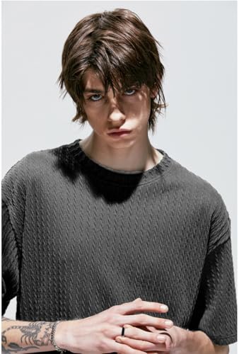 Image of Zilcon Mens Fashion Cotton Jacquard Oversized Tshirt for Men Stylish Crewneck Solid T-Shirt Casual Plain Shirts Men Tshirt