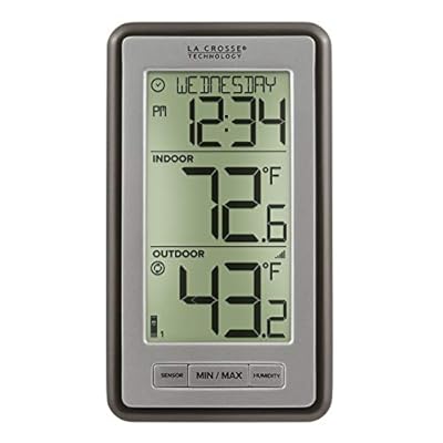 La Crosse Technology WS-9160UV3 Digital Indoor Outdoor Thermometer Wireless - Multi-Format Remote Temperature Sensor, Temperature Humidity Monitor with Manual Settings and 24-hr Display