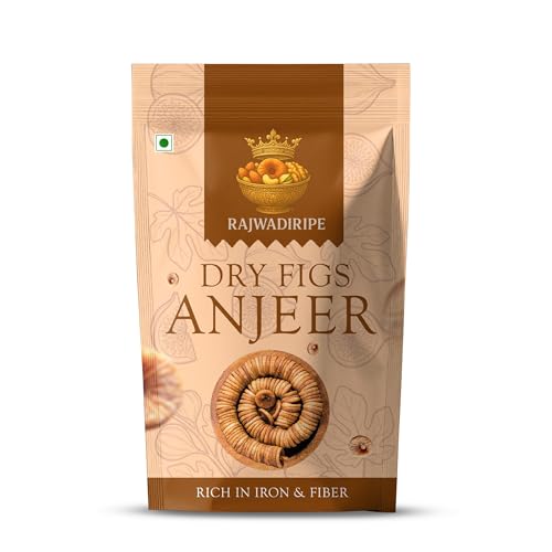 Image of RAJWADIRIPE Dry Figs (Anjeer) | Soft Natural Dried Anjeer | Fiber Rich Healthy Dry Fruit Snack | Suitable For Milkshakes Desserts Fasting & Daily Nutrition | Ready To Eat Figs (250 gram)