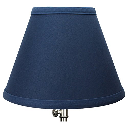FenchelShades.com Lampshade 4" Top Diameter x 8" Bottom Diameter x 6" Slant Height with Clip-On Attachment for Standard Edison-Style Lightbulb (Linen Navy Blue)