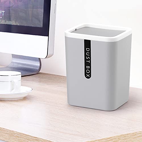 Caneca de basura rectangular pequeña de plástico para escritorio miniatura 3
