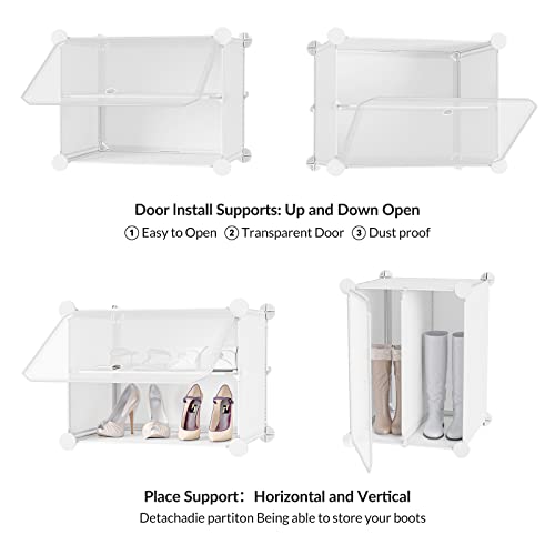 Unzipe Shoe Rack For Entryway, 6 Cube 12-Tier Shoe Storage Cabinet 24 Pairs Plastic Freestanding Shoe Organizer Diy For Entryway Hallway Closet Or Bedroom, White #TOP5