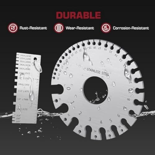 Kit de Medición de Calibre de Alambre y Herramienta de Grosor de Calibre para Chapas de Metal Acero Inoxidable miniatura 4