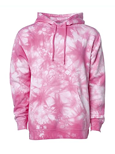 Independent Trading Co. - Midweight Tie-Dyed Hooded Sweatshirt - PRM4500TD - L - Tie Dye Pink