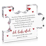 Geschenk für Frauen, Graviertes Acryl Block Puzzle, Nikolaus Geschenke für Frauen Sie Freundin an Valentinstag Geburtstag Jahrestag Weihnachten