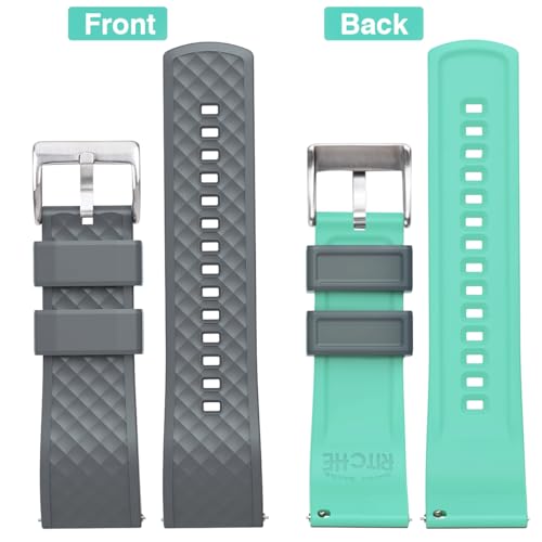 Image of Ritche Christmas Gift Silicone Watch Bands 18mm 20mm 22mm 24mm Quick Release Rubber Watch Bands for Men, White Elephant Gifts, Stocking Stuffers For Men