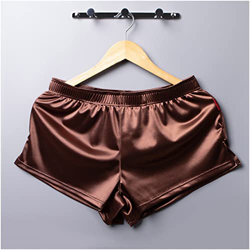 Men's Satin Boxers Briefs Sexy Lounge Shorts Underwear Pajama Bottoms Sleepwear Running SweatShorts2