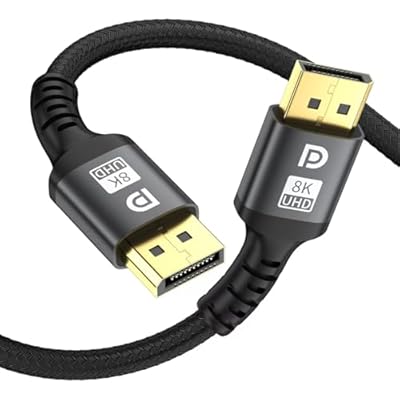 grofyllaa 8K Displayport Cable 6.6ft 1.4 Cable - High Speed DisplayPort [8K@60Hz, 4K@144Hz, 2K@240Hz] Supports 32.4Gbps,and is Used for HDR, FreeSync G-Sync, Gaming Monitor PC TV Graphics