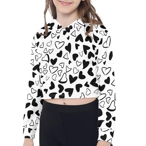 Girls Crop Top Hoodie Athletic Stretchy Short Hoodie for Girls,Comfort Fabric,Ideal for Playdates Travel,Size 5-6Y