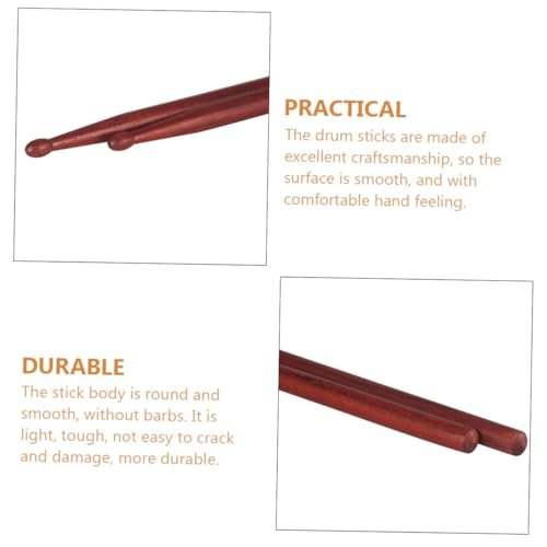 Baquetas de madera con superficie lisa para percusionistas, herramienta práctica para entrenamiento con peso y diversos estilos de batería, empaque de PVC miniatura 5