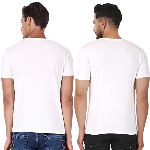 Image of Men's Plain Tshirt | Any Time Wear | Black & White Tshirt |Regular fit Half Slevees Round Neck Pure Cotton Black & White Tshirt | Pack of 2 | Pack of 3