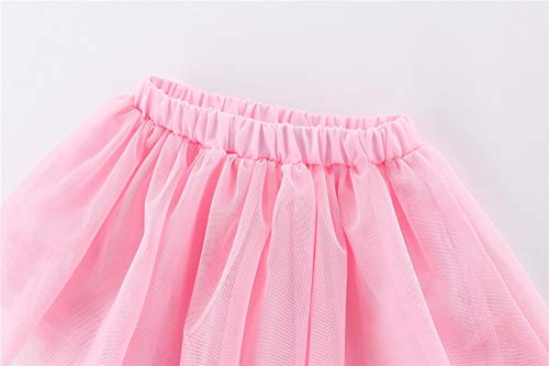 Image of Mud Kingdom Infant Toddler Girls Tulle Skirts Set Outfit T-Shirts Cute Print Casual Summer