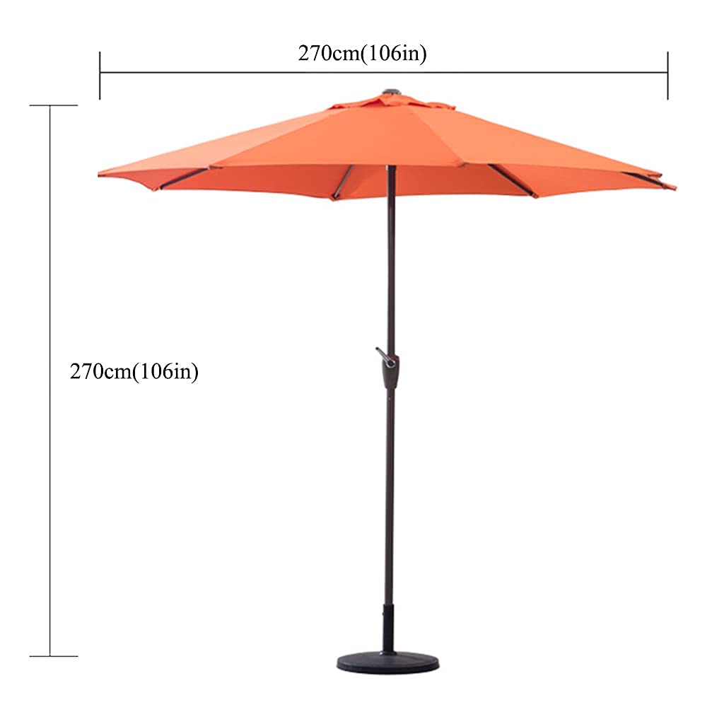 Garden Parasol Sun Shade Outdoor, 270 cm z korbą przeciwsłoneczną aluminium aluminiowy parasol parasol, ogrodowy parasol na pokład ogrodowy podwórko i basen (zielony)